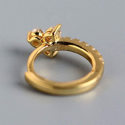 Rockyu ピアス レディース フープ リングピアス CZダイヤ 三粒ストーン 多色展開 小ぶり 上品 アクセサリー