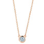 Rockyu ネックレス レディース S925 ピンクゴールド 小粒CZダイヤ シンプル エレガント ペンダント