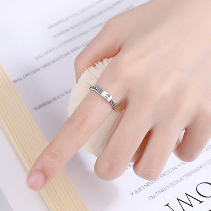 Rockyu 指輪 レディース フリーサイズ リング シルバー925 編み込み 数字リング 1314 永遠の愛を象徴するデザイン