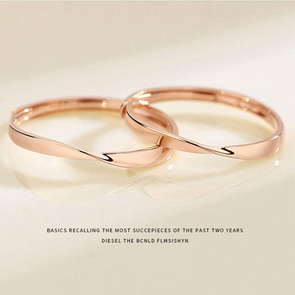 Rockyu シンプルクロスデザイン リング レディース ピンクゴールド＆シルバー 18Kメッキ フリーサイズ