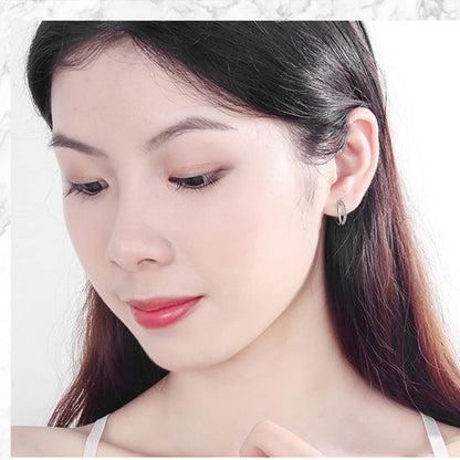 Rockyu フープピアス レディース 小さめ ジルコニア付き シンプルデザイン サージカルステンレス製 金属アレルギー対応