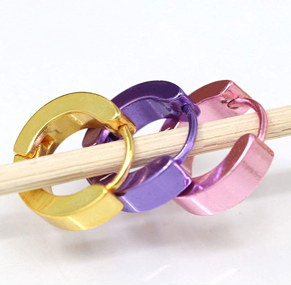 Rockyu フープピアス メンズ レディース ステンレス リングピアス 韓国風 シンプル 男女兼用