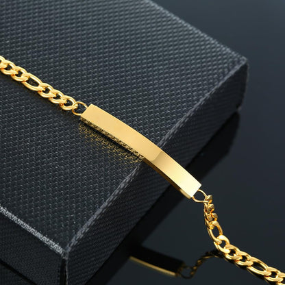 Rockyu ブレスレット レディース プレート チェーン ステンレス製 金属アレルギー対応 全3色