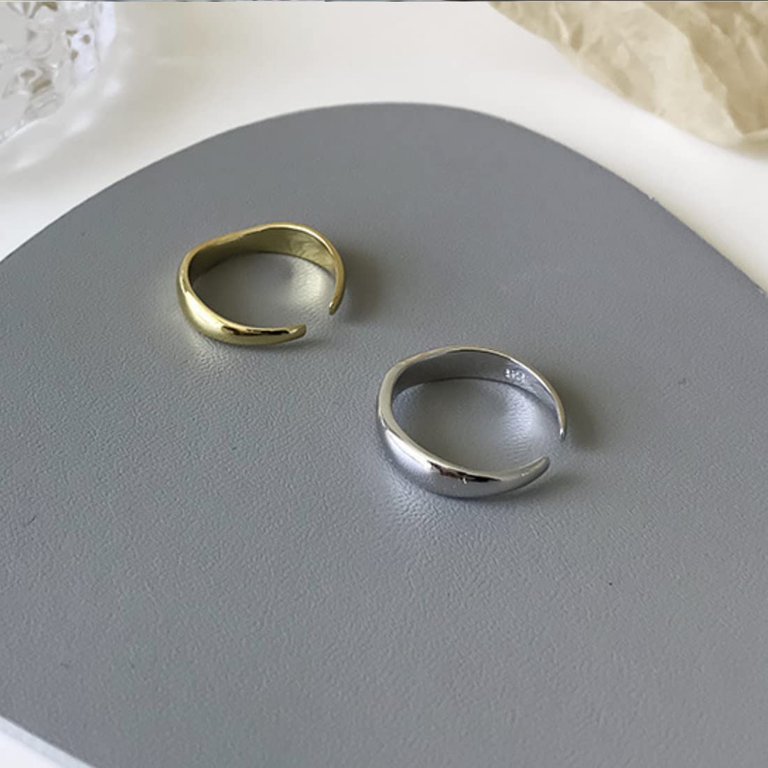 Rockyu 雫デザインリング S925シルバー製 フリーサイズ レディース指輪