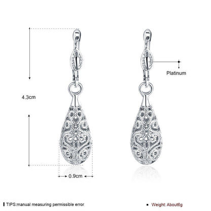 Rockyu しずくピアス（ゆれるレース彫刻デザイン・3色展開）