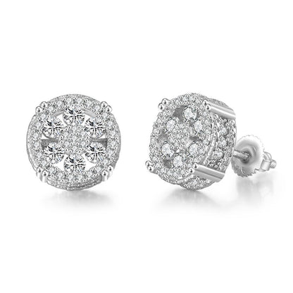 Rockyu ピアス メンズ ブランド 両耳 シルバー ゴールド 四本爪 円型 2.5mm ラウンド 3A級 czダイヤ ジルコニアピアス ネジ式 銅製 セカンドピアス つけっぱなし 金属アレルギー対応 男女兼用 かっこいい 誕生日 記念日 プレゼントアクセサリー