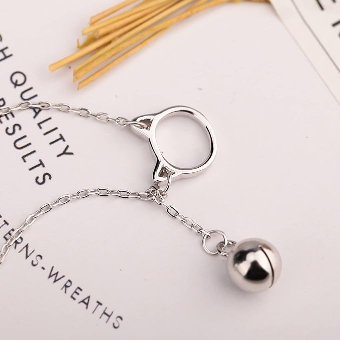 Rockyu 猫モチーフネックレス レディース シルバー925 鎖骨チェーン付き ジルコニアチャーム