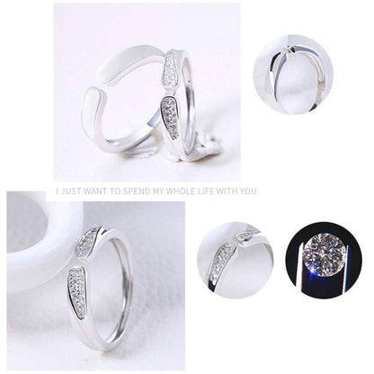 Rockyu 指輪 メンズ シルバー925 フリーサイズ ペアリング シンプル 結婚婚約対応