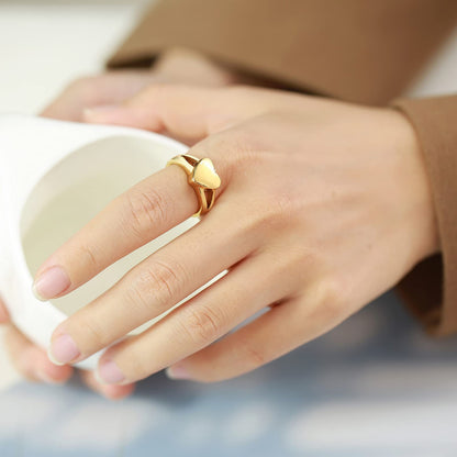 Rockyu ハートデザイン メモリアルリング レディース 遺骨収納 おしゃれステンレス指輪