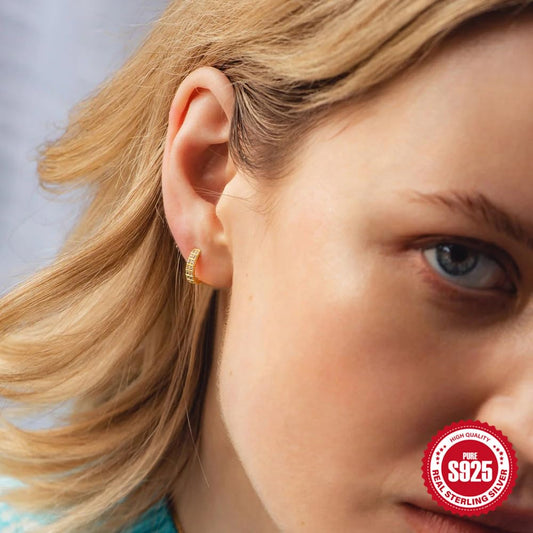 [Rockyu] ピアス レディース 18金 ブランド ゴールド シルバー925 ジルコニア リングピアス つけっぱなし 純銀製 金属アレルギー対応 フープピアス 小さめ 18k 両耳用 母の日 誕生日 プレゼント アクセサリー