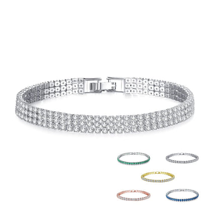 グリーンテニスブレスレット｜繊細にきらめく細身チェーン レディースジュエリー