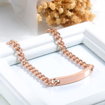 Rockyu カップルブレスレット｜ローズゴールド＆シルバーチェーン｜ペアアクセサリー