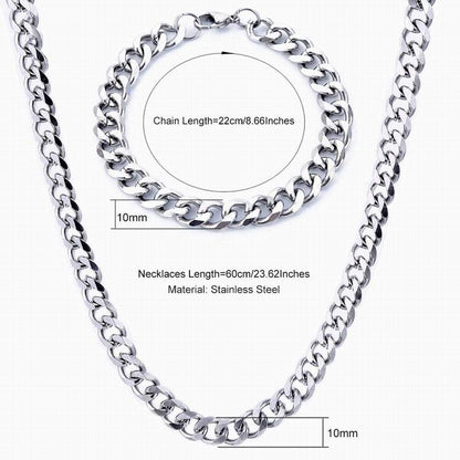 Rockyu ネックレス メンズ 喜平チェーン ブレスレット セット シルバー ステンレス製