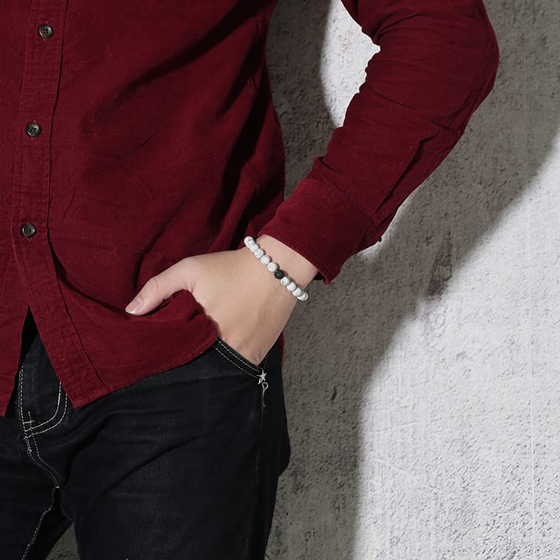 Rockyu ブレスレット メンズ レディース 天然石 数珠チェーン ステンレス アレルギー対応