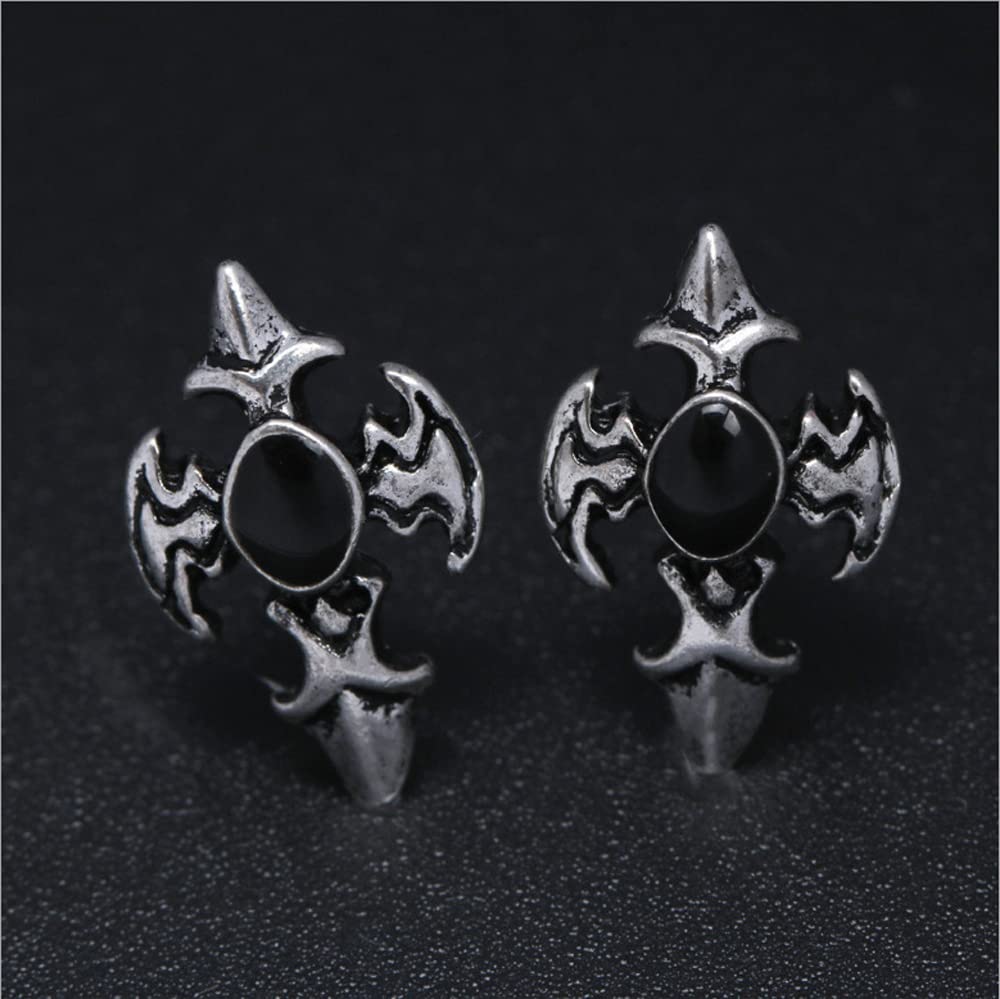 Rockyu ピアス メンズ レディース スターシェイプ シルバー ブラック ジルコニア チタン