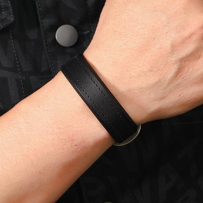 Rockyu ブレスレット メンズ 本革 レザー シンプル ヴィンテージ風 幅1.9cm 長さ26cm