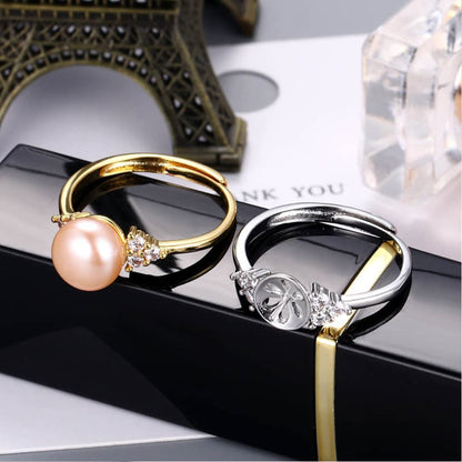 Rockyu レディース フリーサイズ パールリング シンプル 上品デザイン