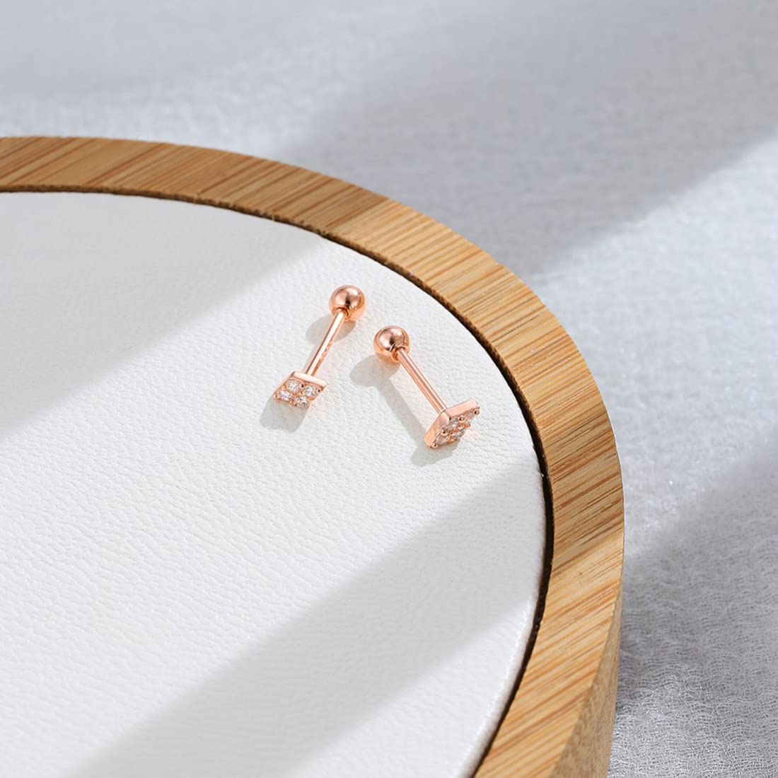 Rockyu スワロフスキー ジルコニア セカンドピアス レディース つけっぱなしOK 金属アレルギー対応