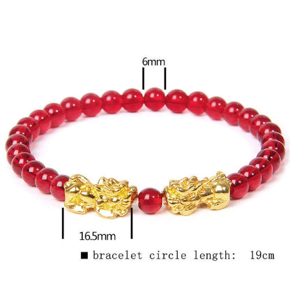 Rockyu パワーストーンブレスレット 貔貅 彫り入り 金運アップ 天然石 数珠 メンズ レディース