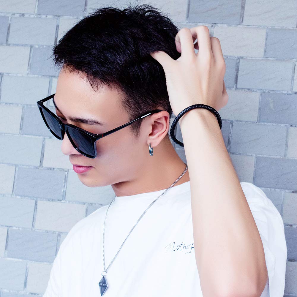 Rockyu ピアス メンズ フープ シルバー 人気 リングピアス ノンホール イヤーカフ フェイクピアス イヤリング 両耳セット ステンレス 金属アレルギー対応