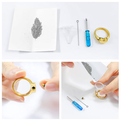 Rockyu ハートデザイン メモリアルリング レディース 遺骨収納 おしゃれステンレス指輪