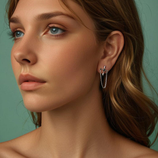 Rockyu ピアス レディース 925シルバー 十字架 チェーン 流蘇デザイン ハートモチーフ フープ 鏡面仕上げ