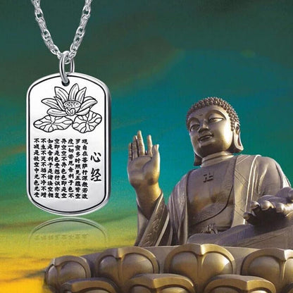 Rockyu ネックレス メンズ シルバー サージカルステンレス プレート 刻印 お守り 長方形ペンダント チェーン付き アクセサリー