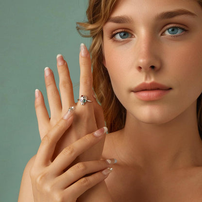 Rockyu シルバー925 スカルリング レディース フリーサイズ ホラー＆ジュエリーデザイン