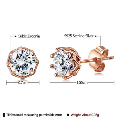 Rockyu ピアス レディース シルバー925 ラウンド 小粒&大粒 ジルコニア スタッドピアス アレルギー対応