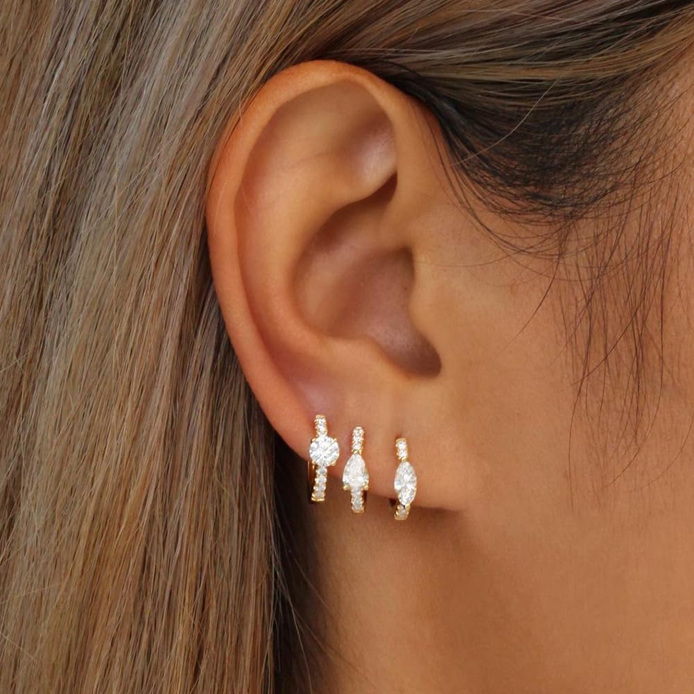 [Rockyu] ピアス レディース ブランド シルバー ゴールド 雫 水滴 円型 ジルコニアリングピアス しずく型 キラキラ czダイヤ フープピアス 小さめ つけっぱなし 銅製 金属アレルギー対応 おしゃれ 誕生日 プレゼント 女性 アクセサリー