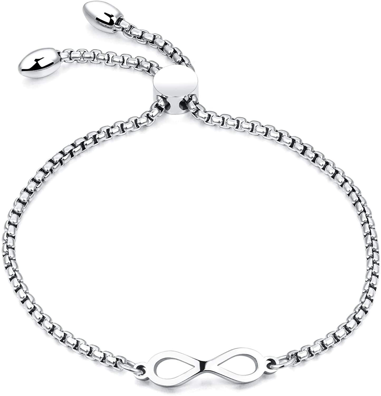 Rockyu インフィニティスライダーブレスレット｜無限モチーフ×調節式チェーン｜3カラー展開