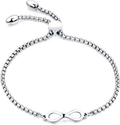 Rockyu インフィニティスライダーブレスレット｜無限モチーフ×調節式チェーン｜3カラー展開