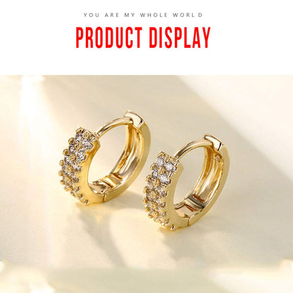 Rockyu ピアス レディース 小さめフープ リングピアス CZダイヤ 18K仕上げ ピンクゴールド・ホワイトゴールド・Kゴールド