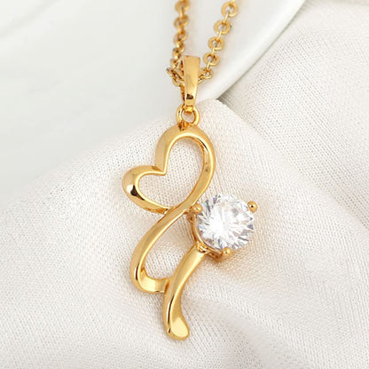 Rockyu ネックレス レディース ハート ジルコニア シルバー＆ゴールド 18K仕上げ