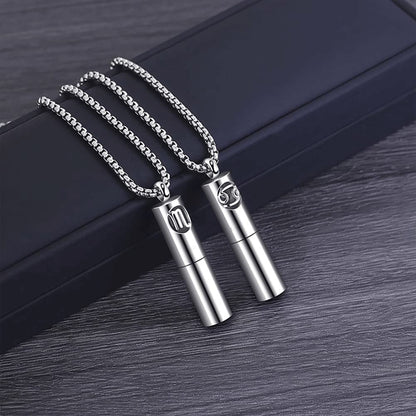 Rockyu 香水瓶ネックレス ステンレス製 12星座デザイン アロマ＆メモリアルペンダント 男女兼用