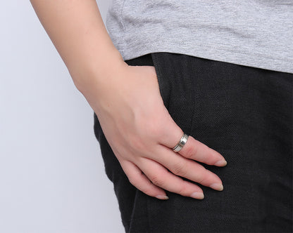 スピナー チタンリング メンズ スタイリッシュ IPメッキ 6mm 幅広デザイン