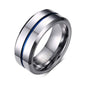 タングステンカーバイドリング メンズ 8mm シルバー ヘアライン×光沢仕上げ 指輪