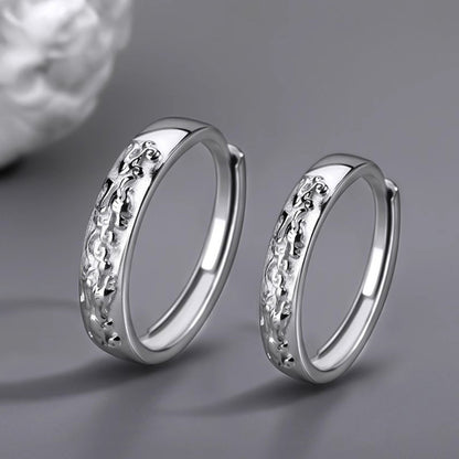 Rockyu ペアリング 貔貅モチーフ シルバー925 フリーサイズ 2個セット 開運お守り