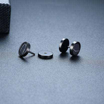 Rockyu ステンレス製スタッドピアス メンズ レディース 両耳用 ターコイズデザイン