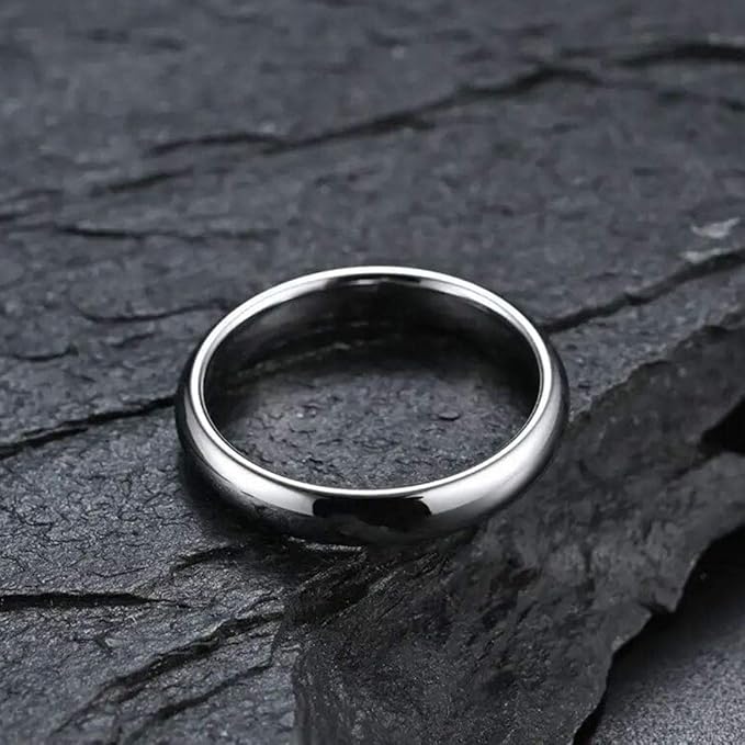 Rockyu タングステンリング シルバー 鏡面仕上げ 3mm〜6mm 甲丸 指輪 ユニセックス