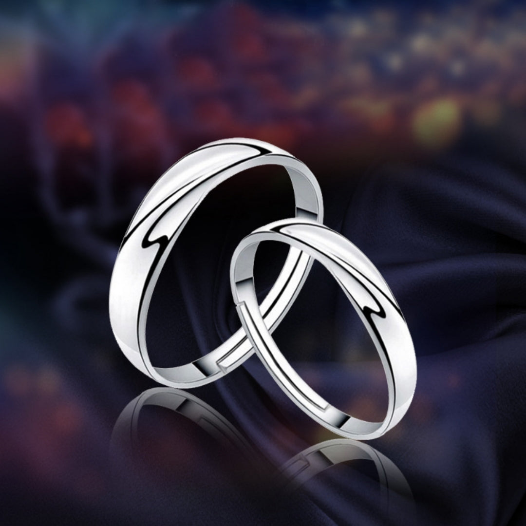 ペアリング｜シルバー925＆ブラック フリーサイズ カップルリング 恋人へのプレゼントに