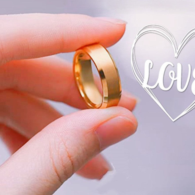 Rockyu タングステンリング メンズ 平打ち 4mm ヘアライン加工 シンプル指輪