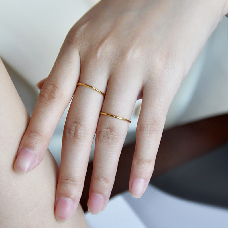 極細リング 1mm幅 ステンレス316L｜シンプルで重ね付けも映える レディース指輪 金属アレルギー対応