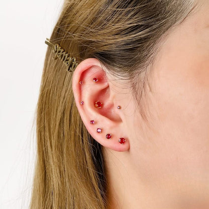 Rockyu レディースピアス 6本セット 小粒ジルコニア スタッド 軟骨ピアス 金属アレルギー対応 可愛い 韓国風デザイン