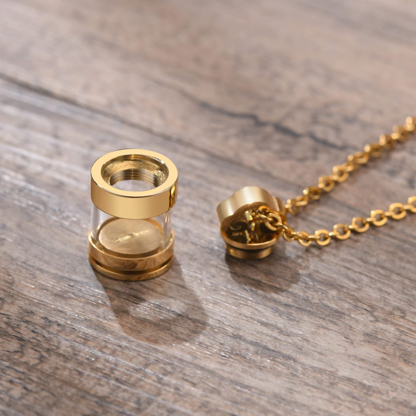 Rockyu 円筒型メモリアルネックレス メンズ レディース