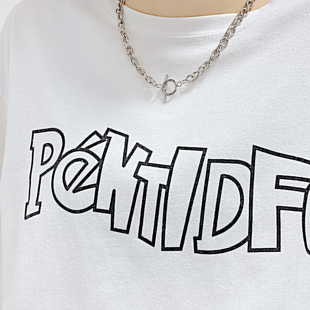 Rockyu 二連マンテルネックレス レディース シルバー