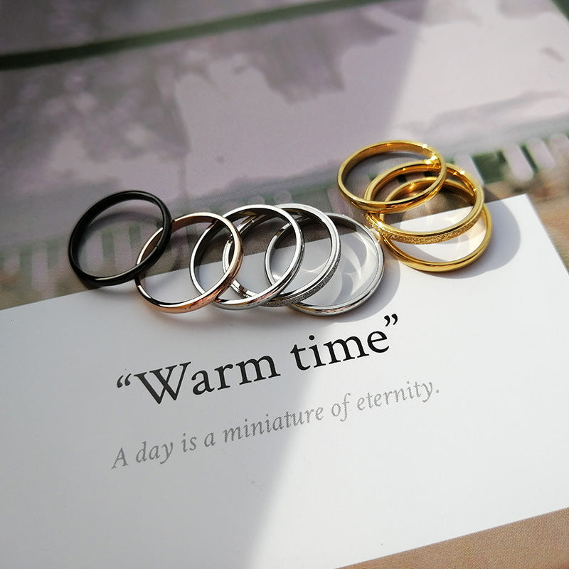 Rockyu ステンレス極細リング 2mm シルバー・ピンクゴールド・ブラック・ゴールド ピンキー対応