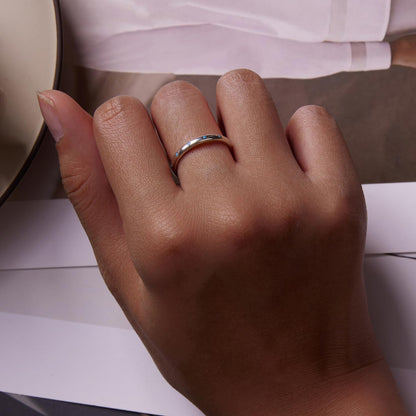 Rockyu ターコイズスターリングシルバーリング レディース 星モチーフ 細身デザイン