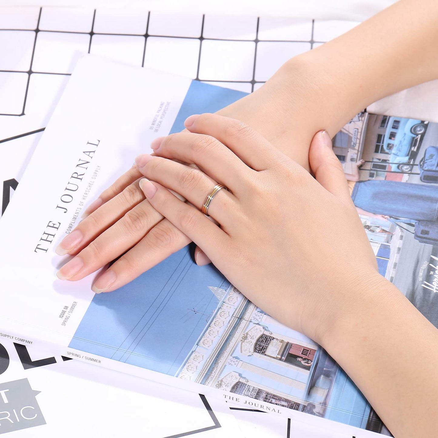 Rockyu 極細リング 1mm シンプル ステンレス ピンキーリング シルバー/ゴールド/ローズゴールド