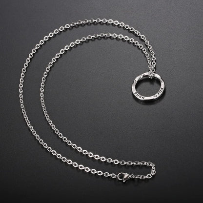 Rockyu ネックレス メンズ シルバー リングホルダーペンダント｜60cm チタンチェーン 指輪風デザイン 男女兼用